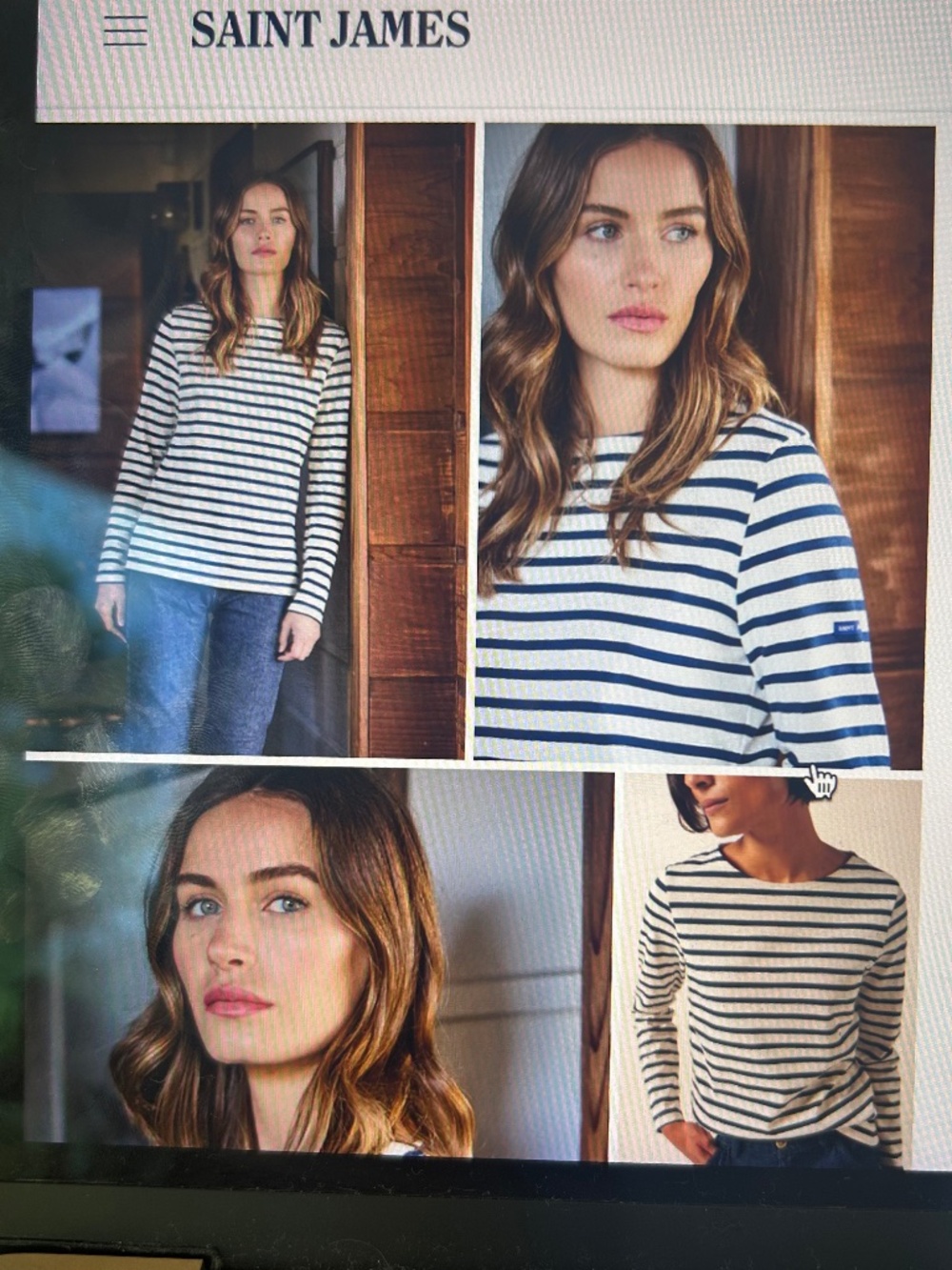 Saint James Meridame II Breton Shirt: Ecru and Navy, Size 6